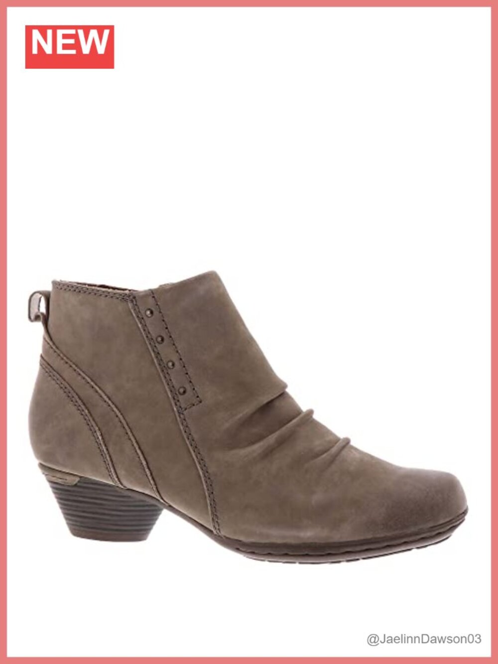 Women's Leather Ankle Bootie Ruched Zip Low Heel Fall Boot